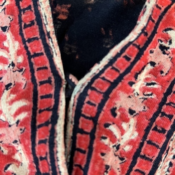 Lucky Brand Wildflower Short Sleeve Faux Wrap Navy NWT Cotton/Modal Sz S. - Picture 6 of 10